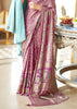 Orchid Purple Printed Georgette Silk Saree