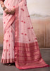 Blush Pink Woven Banarasi Cotton Silk Saree