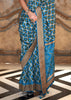 Swedish Blue Printed Patola Silk Saree