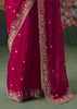 Beet Red Embroidered Designer Saree