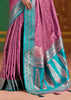 Lilac Pink Banarasi Satin Silk Saree