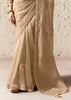 Sand Beige Designer Organza Tissue Silk Saree With Printed Blouse