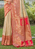Gold Beige Woven Banarasi Silk Saree