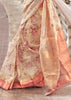 Ivory Woven Banarasi Tissue Silk Saree
