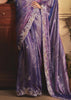 Grape Purple Tissue Organza Designer Saree