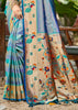 Sky Blue Woven Paithani Silk Saree