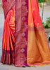 Mandarin Orange Dual Tone Woven Banarasi Silk Saree