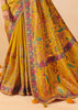 Honey Yellow Designer Embroidered Saree