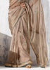 Taupe Grey Embroidered Designer Saree