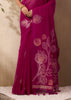 Magenta Pink Woven Soft Silk Saree