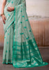 Mint Green Woven Banarasi Cotton Silk Saree