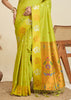 Lime Green Woven Bronze Zari Paithani Silk Saree