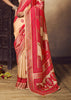 Cream Woven Soft Silk Saree