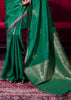 Forast Green Woven Banarasi Satin Linen Silk Saree