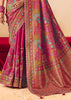 Carmine Pink Designer Embroidered Saree