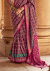 Wine Purple Printed Patola Silk Saree