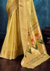 Pastel Yellow Woven Paithani Tissue Silk Saree