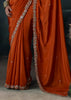 Burnt Orange Embroidered Designer Saree