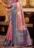 Georgia Peach Woven Tissue Silk Saree