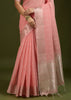 Amber Peach Woven Soft Silk Saree