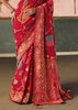 Bridal Red Woven Georgette Bandhej Saree
