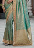 Rama Green Bead Work Kanjivaram Soft Silk Saree
