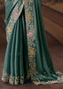 Pacific Blue Embroidered Designer Saree
