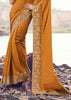 Dusky Orange Woven Embroidered Satin Silk Saree