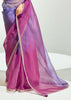 Impression Purple Ombre Banarasi Tissue Saree