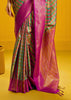 Green And Pink Banarasi Silk Saree