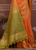 Autumn Orange Woven Tussar Silk Saree