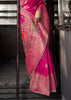 “Exclusive Offer” : Princess Pink Woven Embroidered Banarasi Silk Saree