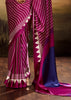 Dahlia Purple Printed Satin Silk Saree