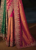 Rani Pink Embroidered Kanjivaram Silk Saree With Dupatta