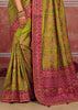 Lime Green Embroidered Designer Saree