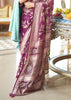 Wine Purple Woven Georgette Silk Saree