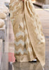 Antique White Woven Cotton Linen Silk Saree