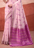 Lavender Pink Woven Cotton Silk Saree