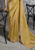 Mustard Yellow Embroidered Tissue Silk Saree