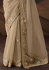 Olive Grey Embroidered Designer Saree