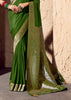 Green Woven Crepe Georgette Saree