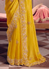 Mimosa Yellow Embroidered Tissue Designer Saree
