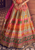 Multicolour Banarasi Silk Embroidered Lehenga