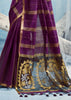 Plum Purple Woven Munga Cotton Saree