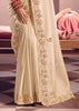 Off white Embroidered Tissue Designer Saree