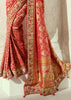 Red Embroidered Georgette Bandhej Saree