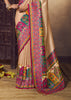 Beige And Pink Woven Soft Silk Saree