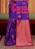 Shades Of Purple Woven Banarasi Silk Saree