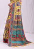 Empire Yellow Woven Linen Cotton Saree