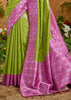 Grass Green Woven Cotton Silk Saree